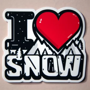 I Love Snow Sticker